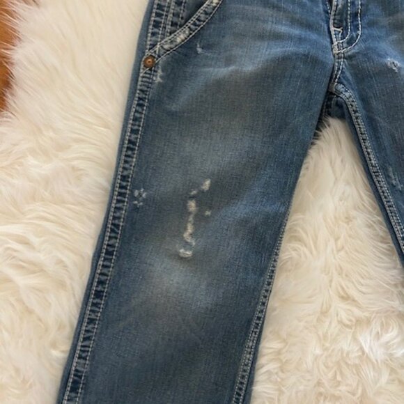 True Religion Sammy Crop Capris Medium Blue 31 - Picture 3 of 7